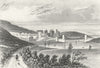 CONWY CASTLE. & bridge, Caernarfonshire. DUGDALE 1835 old antique print