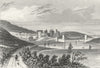 CONWY CASTLE. & bridge, Caernarfonshire. DUGDALE 1835 old antique print