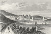 CONWY CASTLE. & bridge, Caernarfonshire. DUGDALE 1835 old antique print