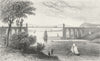 BANGOR. Suspension bridge, Caernarfonshire. DUGDALE 1835 old antique print