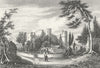 WALES. Laugharne Castle, Carmarthenshire. DUGDALE c1840 old antique print