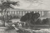 DENBIGHSHIRE. Pontcysyllte Aqueduct, Llangollen, Dee c1840 old antique print