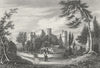 WALES. Laugharne Castle, Carmarthenshire. DUGDALE c1840 old antique print