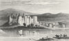 WALES. Conwy Castle, Caernarfonshire. DUGDALE 1835 old antique print picture
