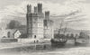 WALES. Caernarfon Castle, Eagle's Tower. DUGDALE c1840 old antique print