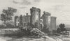 MONMOUTHSHIRE. Raglan Castle. Wales DUGDALE c1840 old antique print picture