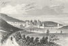 CONWY CASTLE. & bridge, Caernarfonshire. DUGDALE 1835 old antique print