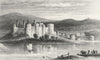 WALES. Conwy Castle, Caernarfonshire. DUGDALE 1835 old antique print picture