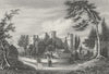 WALES. Laugharne Castle, Carmarthenshire. DUGDALE c1840 old antique print