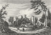 WALES. Laugharne Castle, Carmarthenshire. DUGDALE c1840 old antique print