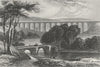 DENBIGHSHIRE. Pontcysyllte Aqueduct, Llangollen, Dee c1840 old antique print