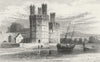 WALES. Caernarfon Castle, Eagle's Tower. DUGDALE c1840 old antique print