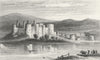 WALES. Conwy Castle, Caernarfonshire. DUGDALE 1835 old antique print picture