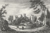 WALES. Laugharne Castle, Carmarthenshire. DUGDALE c1840 old antique print