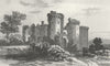 MONMOUTHSHIRE. Raglan Castle. Wales DUGDALE c1840 old antique print picture