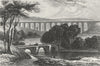 DENBIGHSHIRE. Pontcysyllte Aqueduct, Llangollen, Dee c1840 old antique print