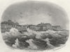 SUSSEX. Hastings during wind. Newman 1860 old antique vintage print picture