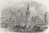 HASTINGS. Albert Memorial & Queen's Hotel. Newman 1860 old antique print