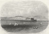SUSSEX. Hastings & New pier, sea. Rock 1860 old antique vintage print picture