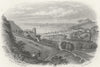 SUSSEX. Hastings from Minnes Rock 1860 old antique vintage print picture
