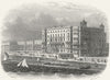 SUSSEX. Queen's Hotel, Hastings 1860 old antique vintage print picture