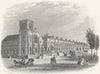PEVENSEY. Congregational Church Rd, Eastbourne 1860 old antique print picture