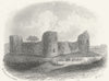 SUSSEX. Pevensey Castle, Eastbourne. Rock 1860 old antique print picture