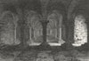 WORCS. Crypt, Worcester Cathedral 1807 old antique vintage print picture