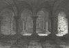 WORCS. Crypt, Worcester Cathedral 1807 old antique vintage print picture