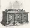 WORCS. King John's monument, Worcester Cathedral 1814 old antique print