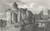 DUDLEY. Remains Priory Church, Worcestershire 1812 old antique print picture