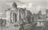 DUDLEY. Remains Priory Church, Worcestershire 1812 old antique print picture