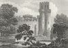 WARWICK CASTLE. Guys tower, Warwickshire. DUGDALE c1840 old antique print
