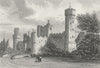 WARCS. Warwick Castle, Warwickshire. DUGDALE c1840 old antique print picture
