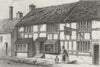 STRATFORD ON AVON. Birthplace of Shakespeare c1840 old antique print picture