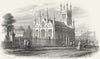 BEDS. Trinity Church, Bedford. Thompson 1850 old antique vintage print picture