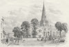 BEDS. St Paul's Bedford. Rudge 1850 old antique vintage print picture