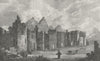STAFFS. Tutbury Castle. West Figure cows 1830 old antique print picture