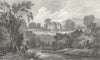 STAFFS. Darlaston Hall, Staffordshire. West 1830 old antique print picture