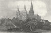 LICHFIELD(birthplace Johnson). DUGDALE Canal c1840 old antique print picture