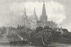 LICHFIELD(birthplace Johnson). DUGDALE Canal c1840 old antique print picture
