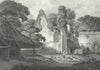 BUCKS. Burnham Abbey. Lady feeding poultry pigs 1808 old antique print picture