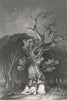 BERKS. Herne's Oak. Windsor Park. Sargent 1846 old antique print picture