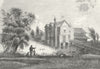 PARHAM OLD HALL, SUFFOLK. Wrongly titled Farringdon Lodge, Berks. DUGDALE c1840