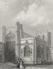 CHESHIRE. Chester Cathedral SW view 1836 old antique vintage print picture