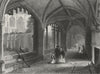 CHESHIRE. Chester Cathedral, Cloisters 1850 old antique vintage print picture