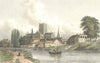 HEREFORD. River. Westall 1830 old antique vintage print picture