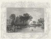BUCKS. Dorney Church. Tombleson bathing relaxing 1840 old antique print