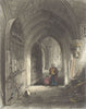 SOMT. Wells Cathedral entry to Crypt 1836 old antique vintage print picture