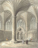SOMT. Wells Cathedral Chapter House 1836 old antique vintage print picture